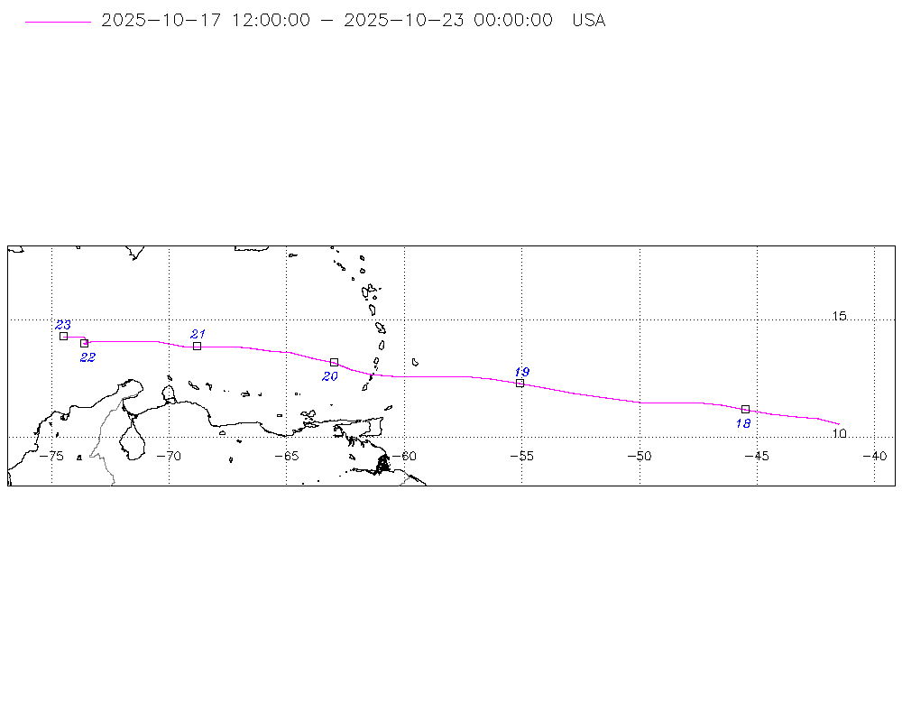 Map of storm track
