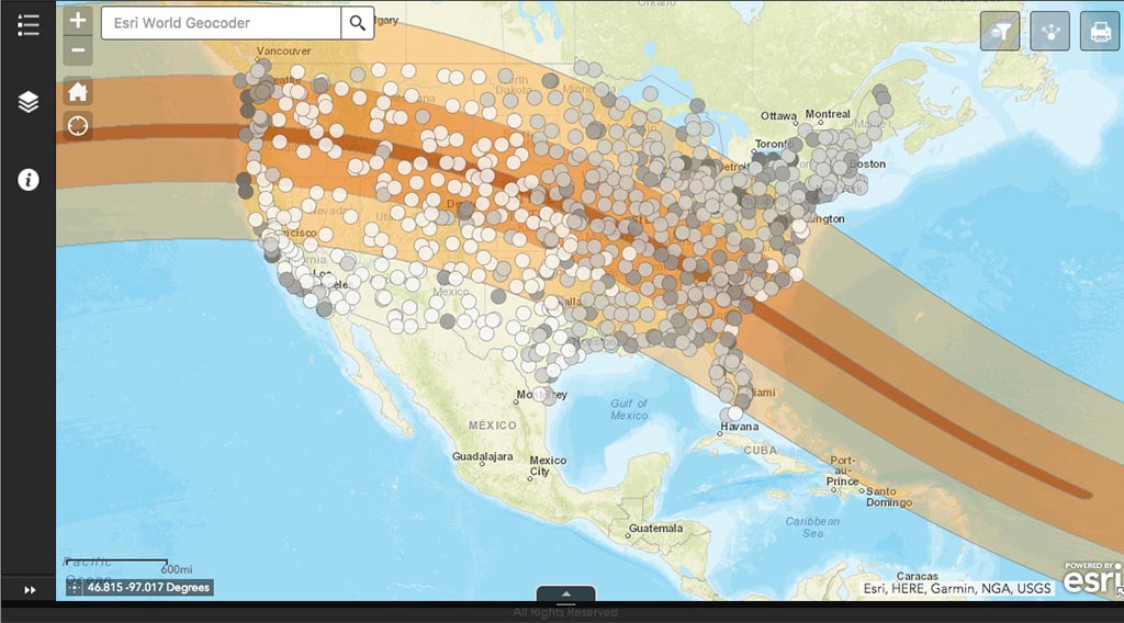 Eclipse Viewability Map :: North Carolina Institute for Climate Studies