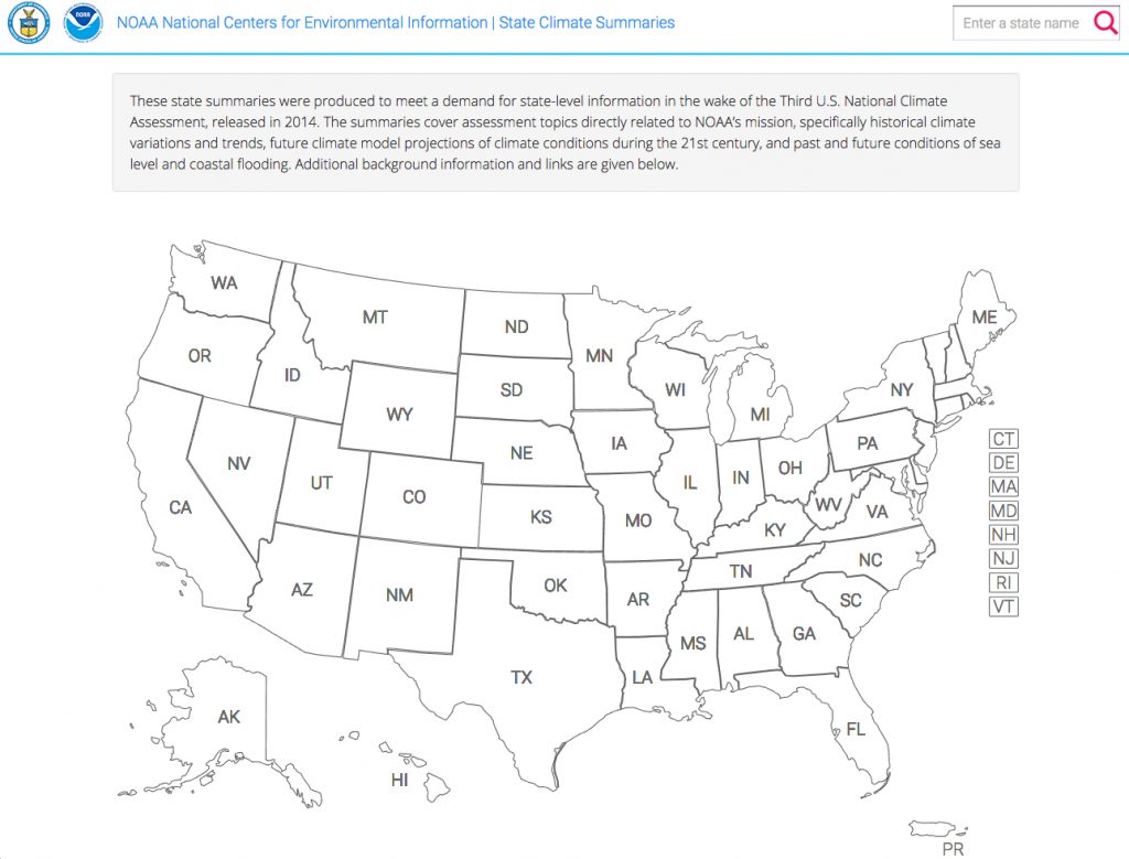 State Climate Summaries Web Map