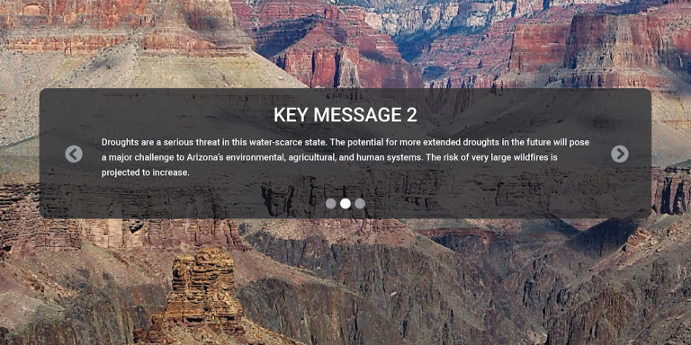Sample key message from the Arizona state climate aummary.